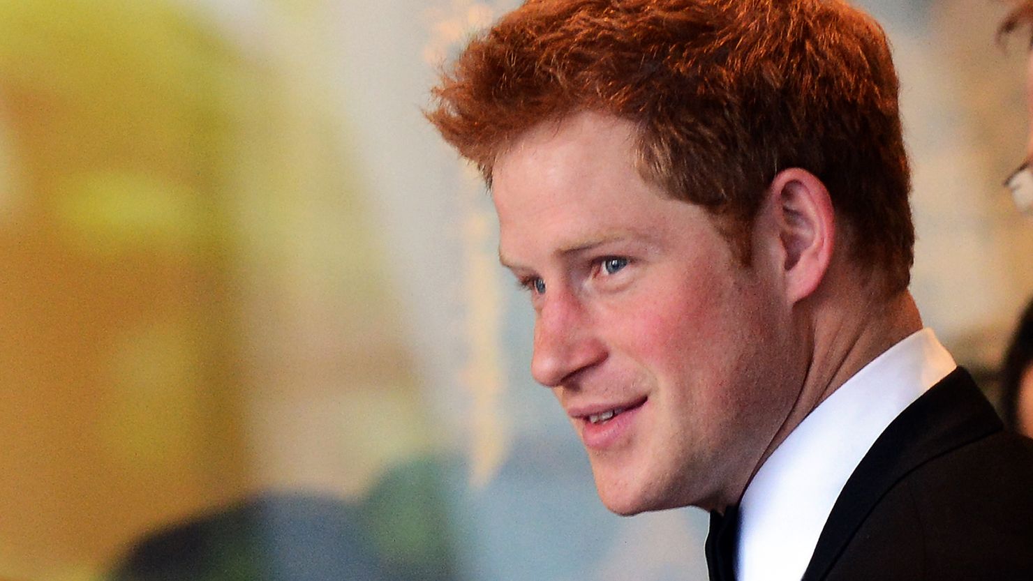 Britain's Prince Harry arrives at the Atlantic Council's 50th anniversary dinner in Washington on Monday.