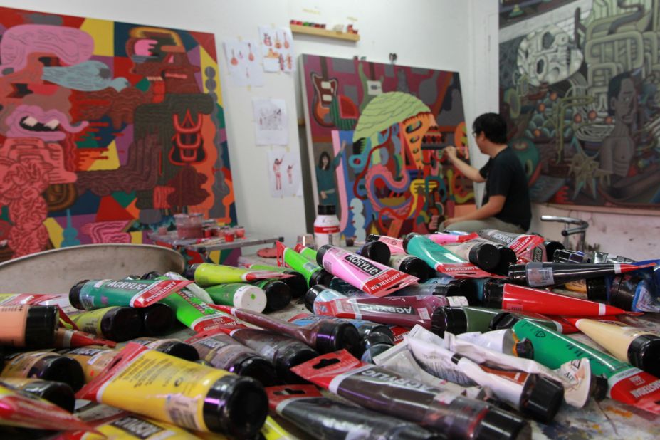 Louie Cordero has been conjuring up canvasses and sculptures in his Manila studio for over ten years. 