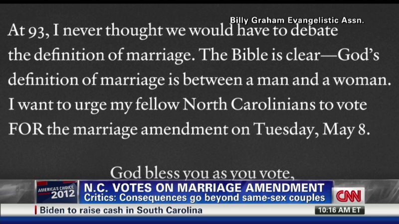 Marriage amendment vote in NC