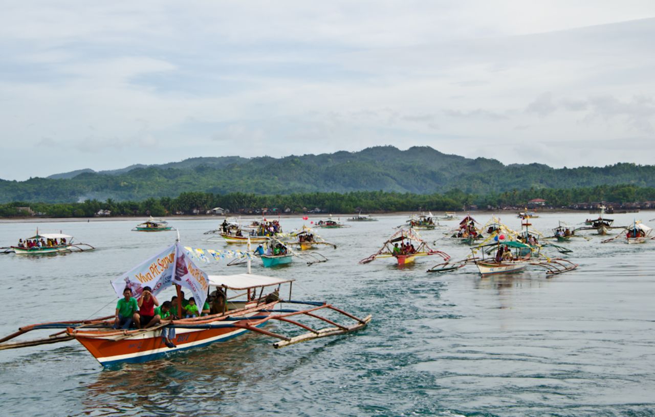 iReporter Roberto Castor returns to his hometown of Isabel almost every January for the Santo Nino (Little Jesus) fiesta, known locally as the Sinulog festival.  His photo depicts religious pilgrims in small boats following the main barge, which parades a status of Little Jesus in hopes for a prosperous year ahead. 