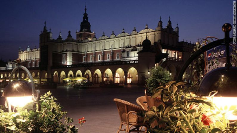 Located in the center of Krakow's Old Town, Market Square is one of the largest medieval squares in Europe, dating back to the 13th century.  It hosts several of the city's historical landmarks, including the Renaissance Sukiennice (ancient cloth market), St. Mary's Basilica, and the Town Hall Tower.  It is listed as a UNESCO World Heritage Site.  