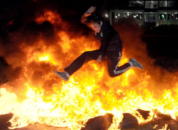 During the Chiakokonoba folk festival, children engage in the ritual of jumping over a bonfire.  Legend says this purifies the jumper's soul of evil spirits. 