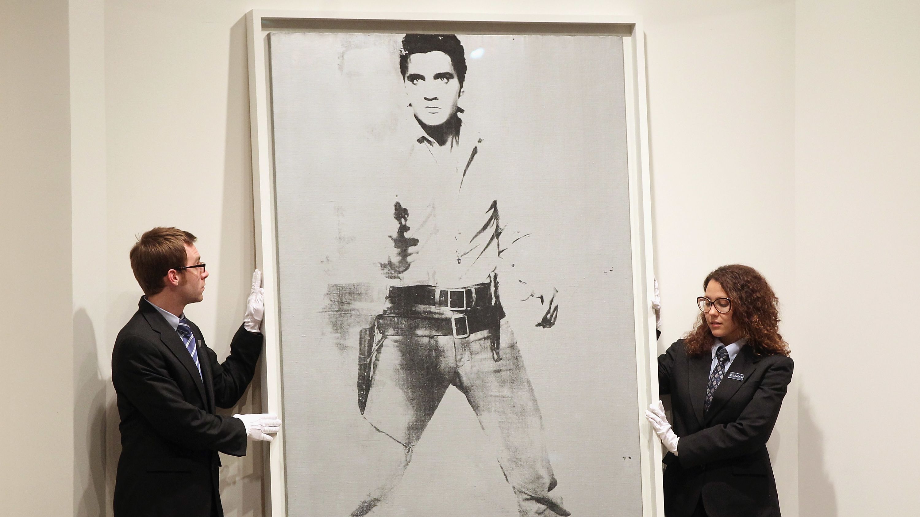 "Double Elvis [Ferus Type]" by  Andy Warhol, one of 22 versions of the painting. Nine are in museums.