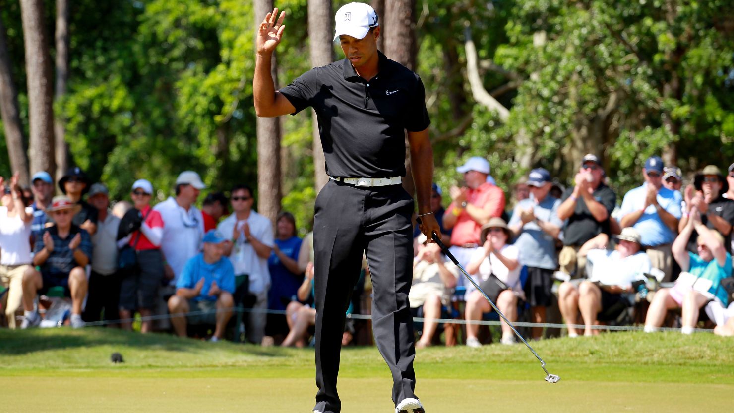 Woods missed the cut at Quail Hollow last weekend but found some form when it counted at Sawgrass