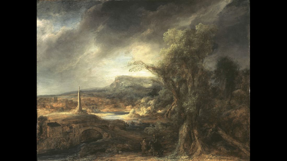 "Landscape with an Obelisk" by Govaert Flinck