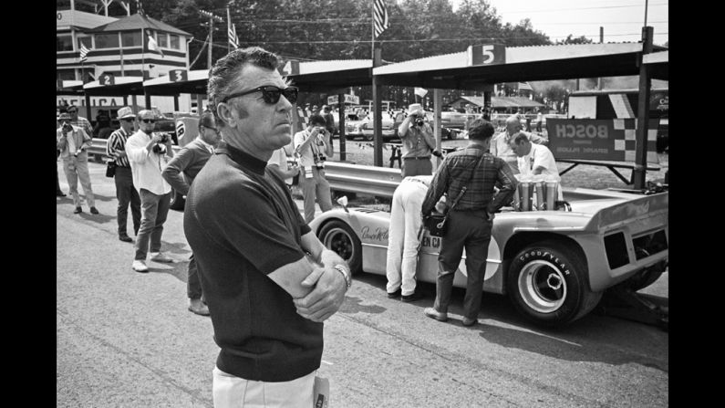 Shelby attends the Road America CanAm in 1968 in Elkhart Lake, Wisconsin.