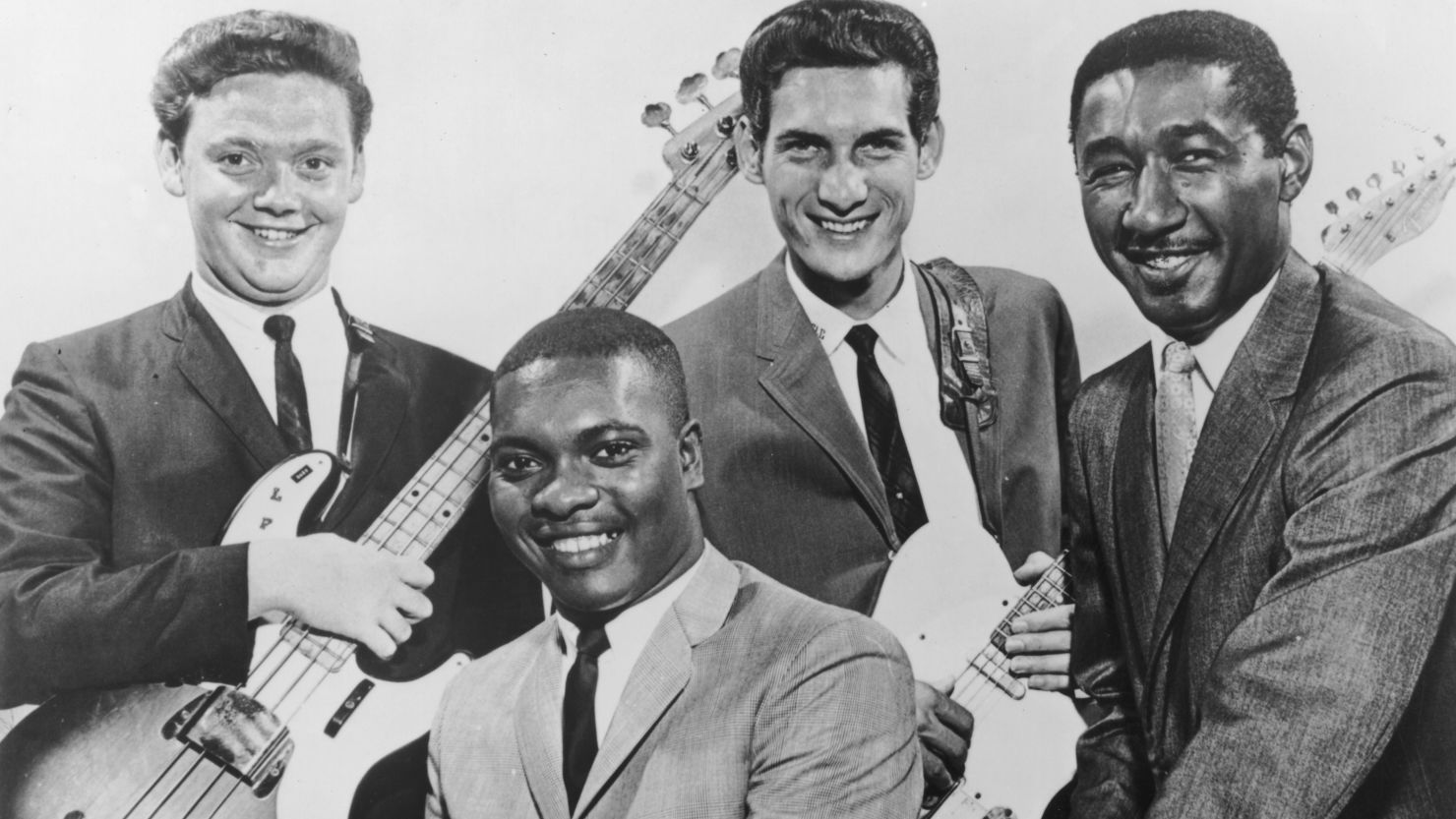 Bassist Donald "Duck" Dunn, left, played in the influential soul band Booker T. and the MGs, pictured circa 1965.