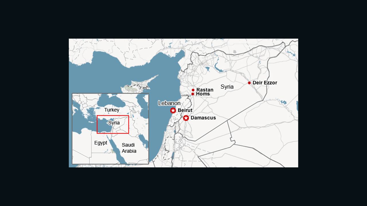 Map shows area of most recent clashes