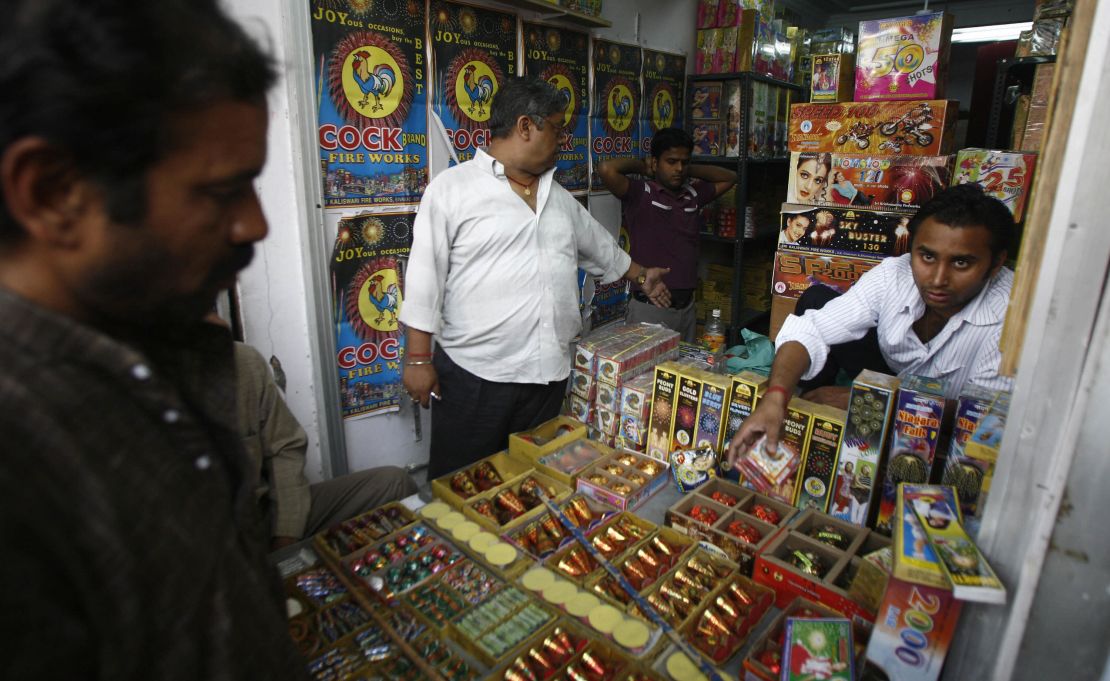 During the Hindu festival of Diwali fumes from millions of fireworks create a dense layer of pollution over the Indian capital.