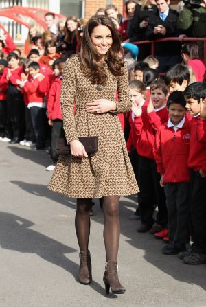 Kate wore a printed Orla Kiely coatdress while visiting Rose Hill Primary School in Oxford. That day,<a href="index.php?page=&url=http%3A%2F%2Fwww.luckymag.com%2Fblogs%2Fluckyrightnow%2F2012%2F02%2FKate-Middletons-Printed-Orla-Kiely-Coat-Four-Similar-Options-You-Can-Buy-Right-Now%23slide%3D1" target="_blank" target="_blank"> Lucky magazine</a> reported that the jacket had already sold out in stores and online.