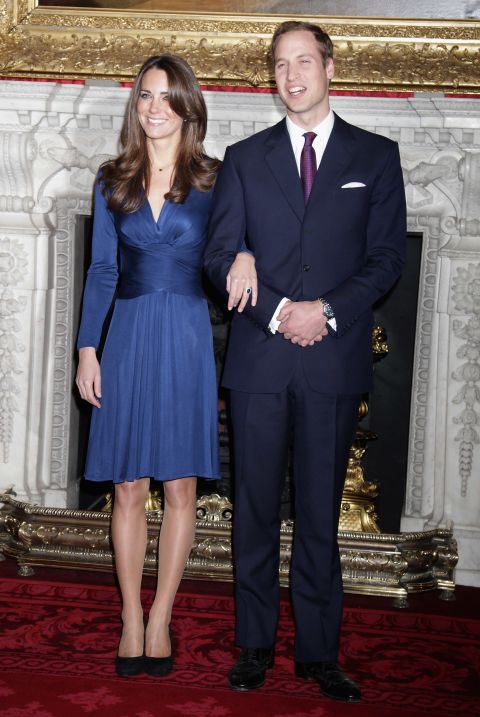 Will and Kate posed for photographs after announcing their engagement in November 2010.