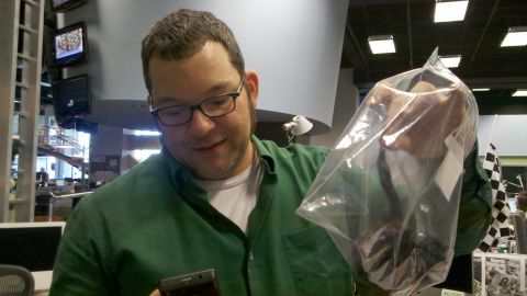 To the delight of my co-workers (well, most of them) I brought the chopped-off locks to the newsroom.