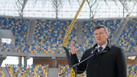 Splendid isolation: Will President Viktor Yanukovych greet any European dignitaries at Euro 2012?