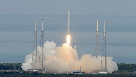 The SpaceX Falcon 9 rocket lifts off at Cape Canaveral for a test flight in 2010. SpaceX is set to make a key launch on Saturday. 