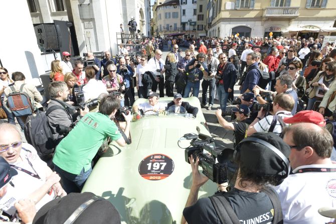 Moss returned to Brescia this week with Jaguar for the start of the 2012 event. The 82-year-old described his experiences in the Mille Miglia as "frightening."