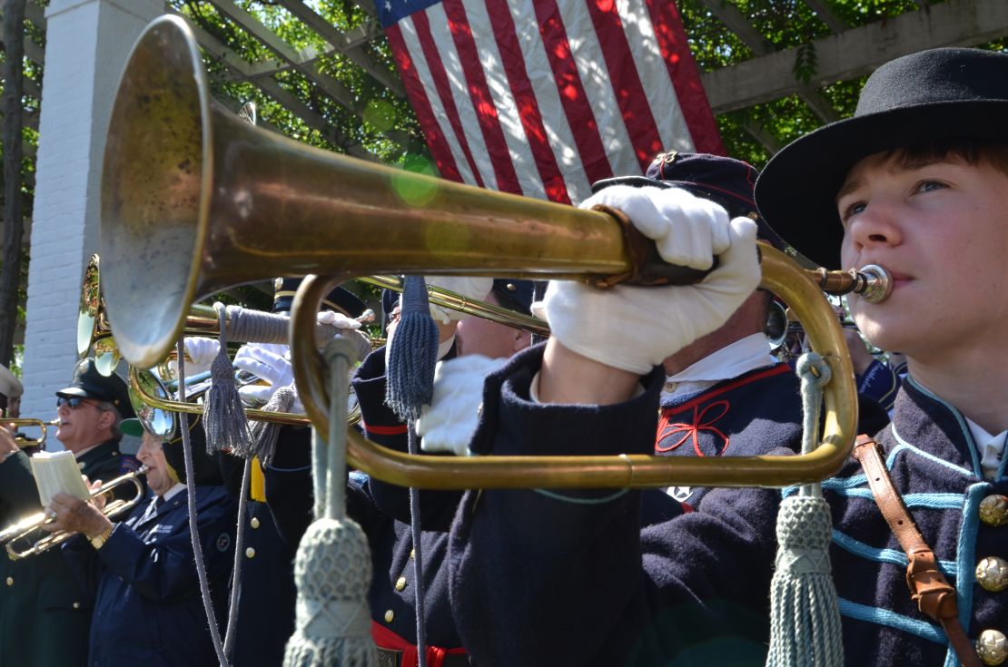 Buglers and trumpeters from around the United States gathered at Arlington National Cemetary in Washington D.C. on Saturday to commeorate the 150th anniversary of "Taps, " a musical piece traditionally played at military funerals. Currently, "Taps" is played at the cemetery about 30 times daily, most notably at the Tomb of the Unknown Soldier.