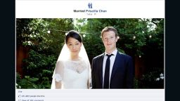 Facebook founder Mark Zuckerberg marries his longtime girlfriend Priscilla Chan on May 19, 2012.
