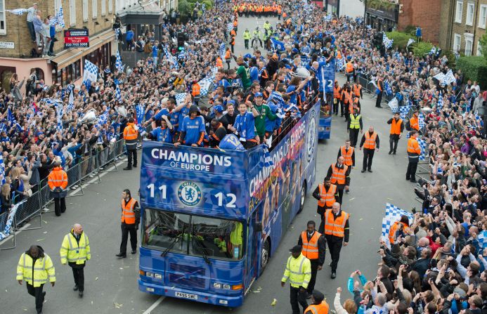 An estimated 100,000 Chelsea fans were in Munich for the final and thousands more lined the parade route on Sunday