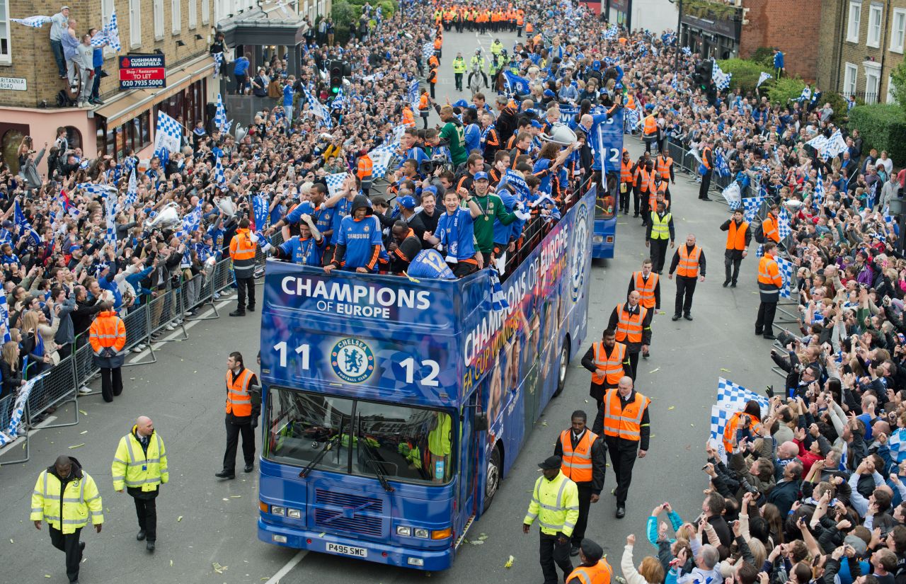 An estimated 100,000 Chelsea fans were in Munich for the final and thousands more lined the parade route on Sunday