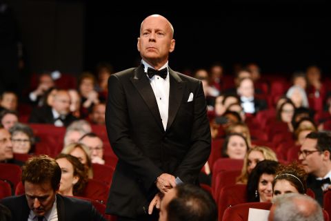 Bruce Willis attends the opening ceremony on Wednesday. The actor is a Cannes jury member.