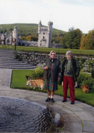 Rhodes and the queen in Balmoral, Her Majesty's Scottish residence.