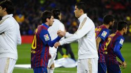 Barcelona's Lionel Messi (left) and Real Madrid's Cristiano Ronaldo (right) -- widely considered the two best players in the world -- shake hands before the 'El Classico' derby between Spain's two biggest clubs. But is the huge wealth of Barca and Real damaging the rest of Spanish football?