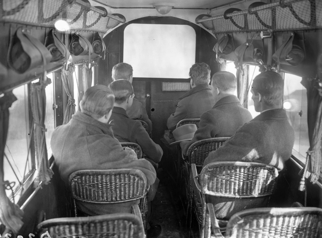 Airplane seating has come a long way since 1925, when German airline seats looked like this.