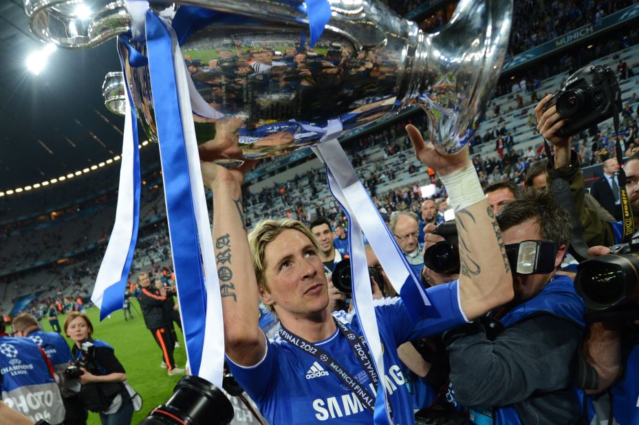 Torres struggled to justify his price tag at Chelsea, but lifted the European Champions League trophy in 2012 -- his biggest club honor -- after scoring a key goal in the semifinal against Barcelona.