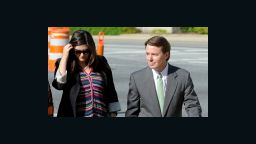 GREENSBORO, NC - MAY 17: Former U.S. Senator John Edwards (D-NC) arrives with is daughter, Cate Edwards, at the Federal Courthouse for closing statements in his trial on May 17, 2012 in Greensboro, North Carolina. Edwards, a former presidential candidate, plead not guilty to six counts of campaign finance violations and could face a maximum of 30 years in jail and $1.5 million in fines. (Photo by Sara D. Davis/Getty Images) 
