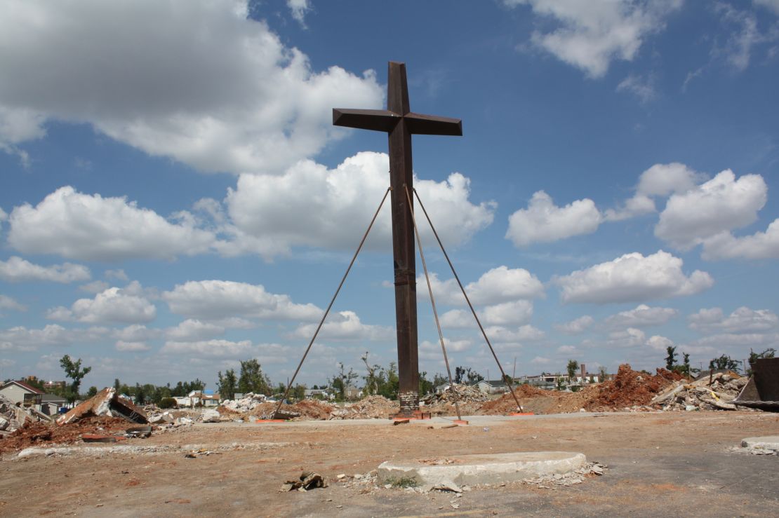 The cross from St. Mary's church, which withstood the destruction of the tornado, will soon be part of a small park.