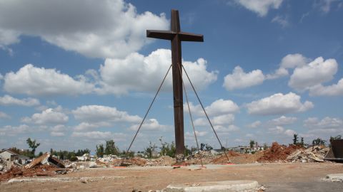 The cross from St. Mary's church, which withstood the destruction of the tornado, will soon be part of a small park.