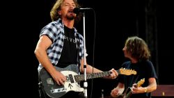 Eddie Vedder of Pearl Jam performs during day 1 of the Hard Rock Calling festival held in Hyde Park on June 25, 2010 in London, England