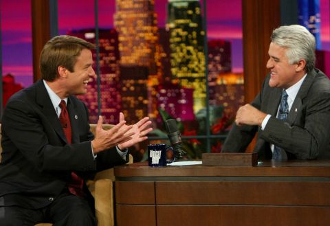 Edwards appears on "The Tonight Show With Jay Leno" in October 2004.