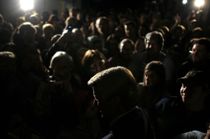 Edwards greets supporters in New Hampshire in January 2008.