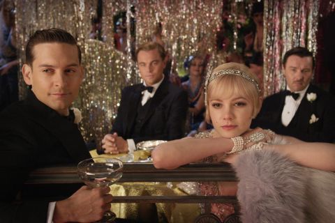<strong>"The Great Gatsby":</strong> F. Scott Fitzgerald's classic Jazz Age novel is about a wealthy bootlegger, his old flame, her caddish husband and the trouble caused by their destructive relationships. It's been made into a movie several times, most recently a 1974 film starring Robert Redford and a 2013 film (pictured) with Leonardo DiCaprio and Carey Mulligan.