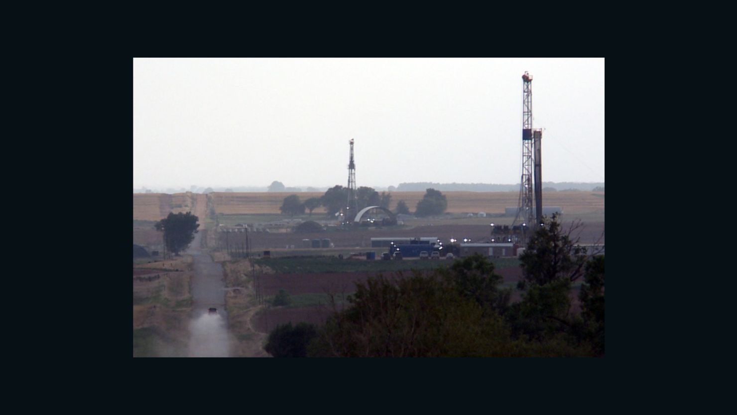 Oil rigs are popping up in the farmlands of Harper County, Kansas, where an oil boom is underway.  
