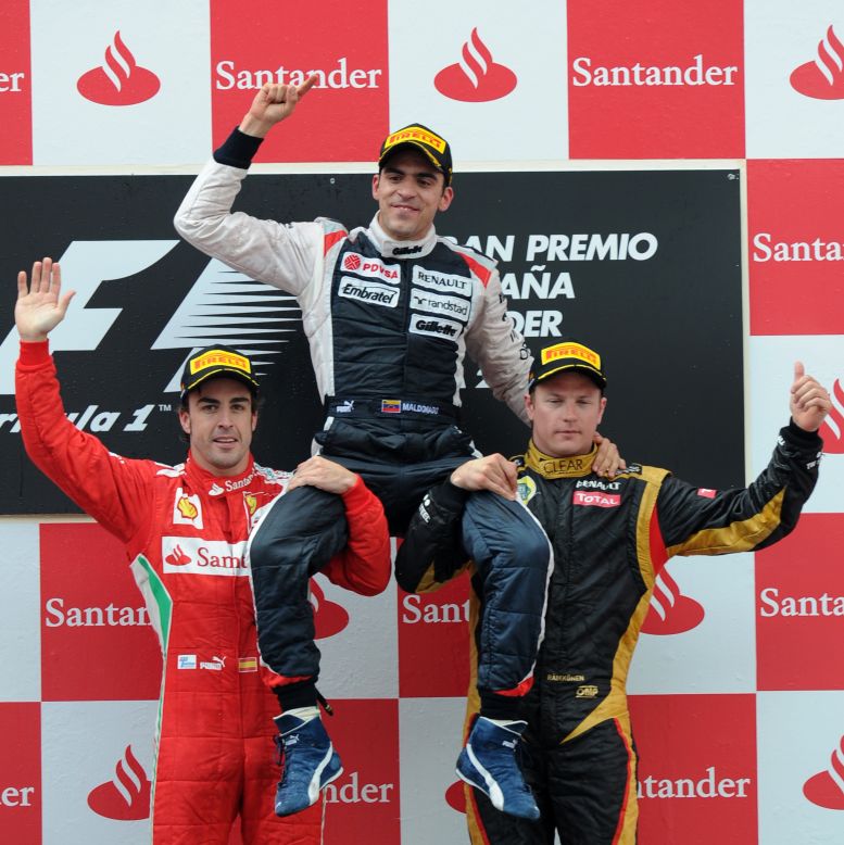 Williams celebrated a first grand prix victory since 2004 in Spain earlier this month, when Pastor Maldonado became the first driver from  Venezuela to win a Formula One race.
