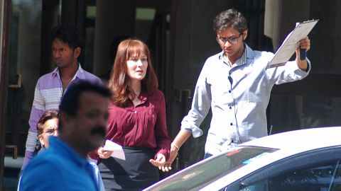 Actress Jennifer Ehle is seen on the Chandigarh, India, set of Kathryn Bigelow's forthcoming film on Osama bin Laden.