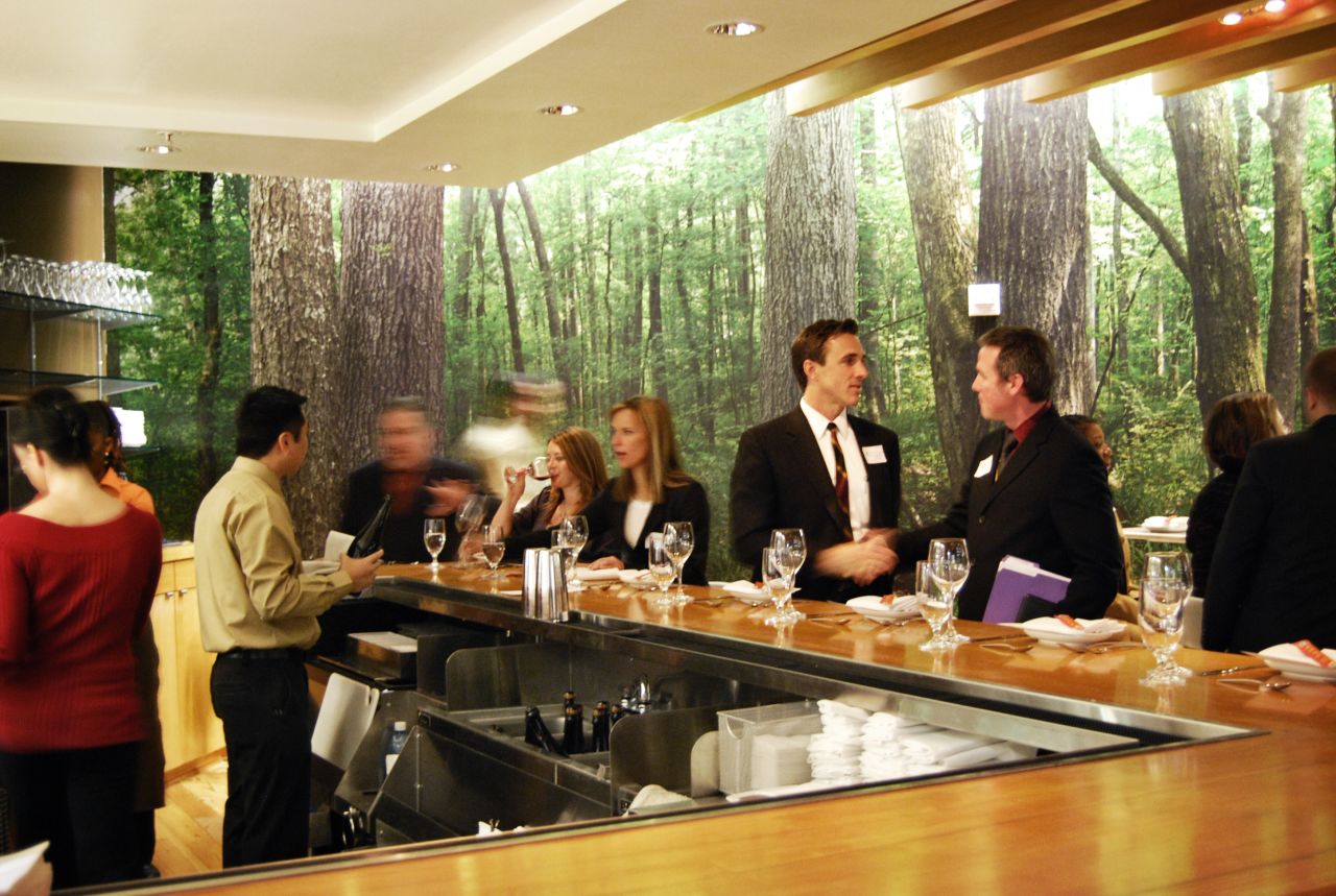 One Flew South, in Terminal E of Hartsfield-Jackson Atlanta International Airport, offers upscale, Southern-influenced cuisine amid stylish surroundings in one of the world's busiest airports.