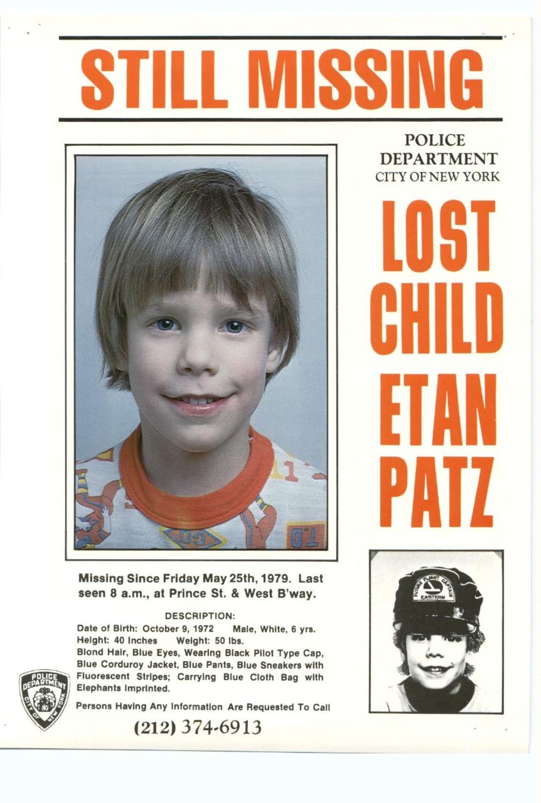 A poster of Etan Patz.