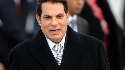 A photo taken on December 13, 2010 shows Tunisia's ousted president Zine el Abidine Ben Ali at Tunis-Carthage airport in Tunis.