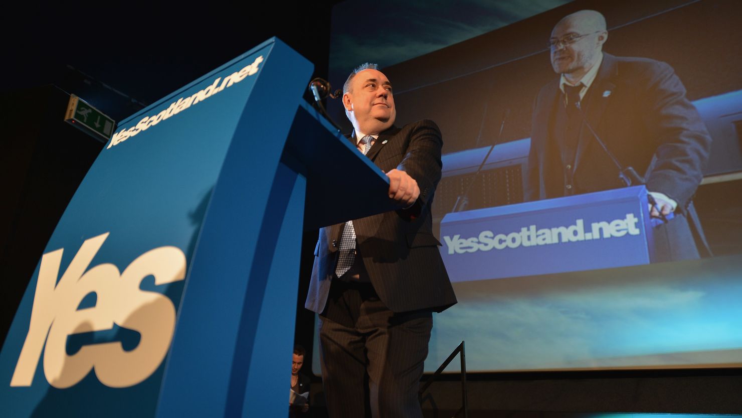 Alex Salmond, Scotland's First Minister, attends the Yes campaign launch.