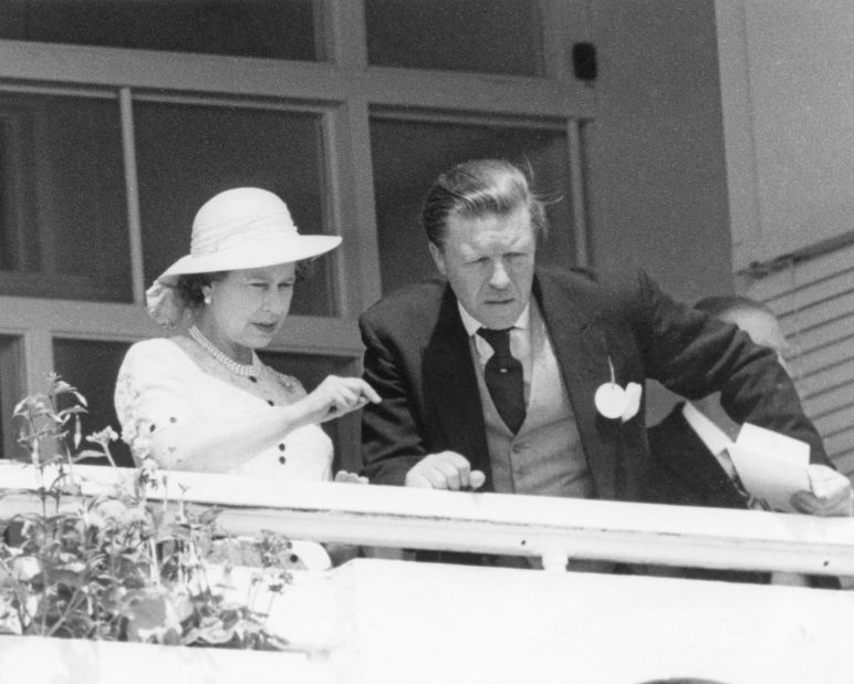 Queen Elizabeth II seen here with stud manager Sir Michael Oswald, watching the Derby in 1980. One of the queen's trainers, Andrew Balding says: "She is a very well informed and keen owner, probably the best-informed owner in the country."