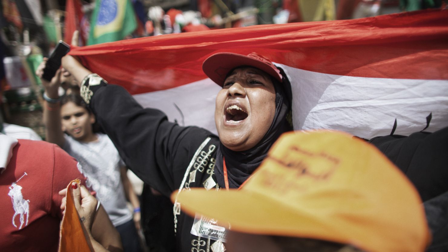 A woman shouts in Tahrir Square in May as Egyptians reacted nervously to the first round of presidential voting.