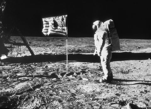 Armstrong and Aldrin spent roughly two hours on the moon's surface. The photos of the moonwalk were taken by Armstrong.