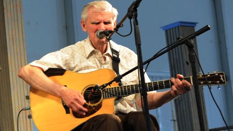 Doc Watson performs at the 2009 New Orleans Jazz & Heritage Festival.