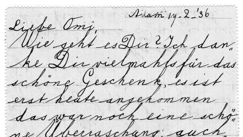 A letter Margot wrote to her grandmother, Alice, in 1936.
