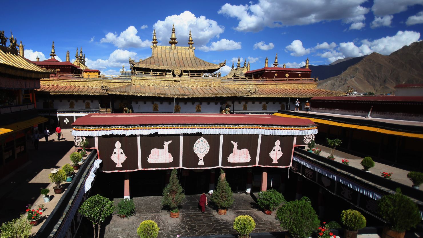 A Tibetan temple. Tibetan doctors think we get sick when our physical, psychological and spiritual well-being are out of balance.