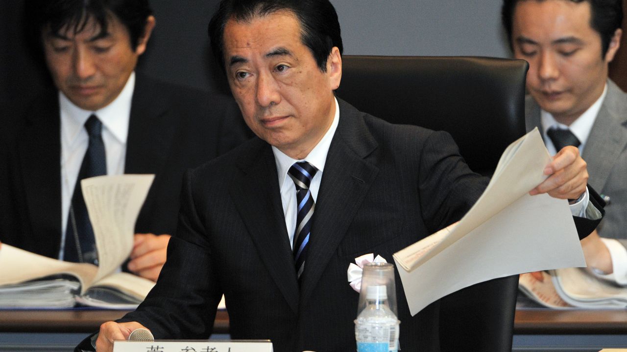 Former Japanese prime minister Naoto Kan speaks at a parliamentary commission in Tokyo on May 28, 2012. 