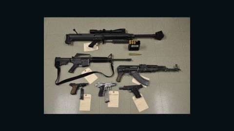 The DEA drug operations also turn up guns. On top is a .50-caliber sniper rifle stolen from a Marine at Camp Lejeune.
